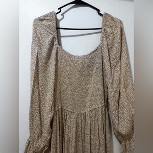 Promesa Tan Floral Maxi Dress